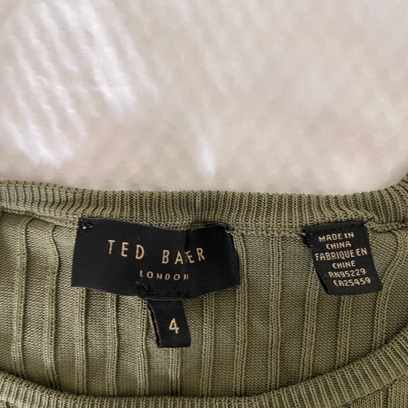 Ted Baker Ribbed Olive Green Sweater top - Picture 3 of 9